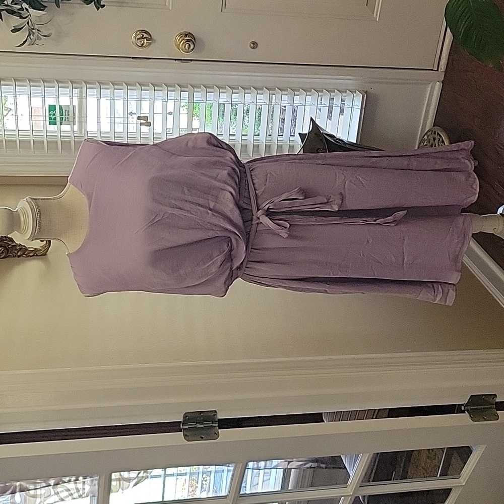 Mossimo lavender sleeveless dress draped bodice elastic waist belt tie XXL NEW…